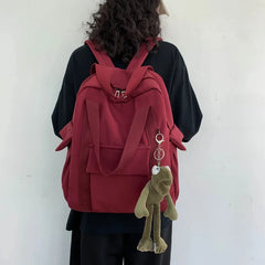 Waterproof Nylon Backpack School Bag For Teenage Girl