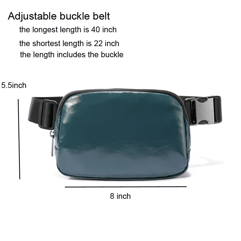 PU Leather Waist Bag For Women Men Outdoor Fanny Pack