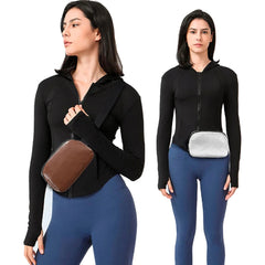 PU Leather Waist Bag For Women Men Outdoor Fanny Pack