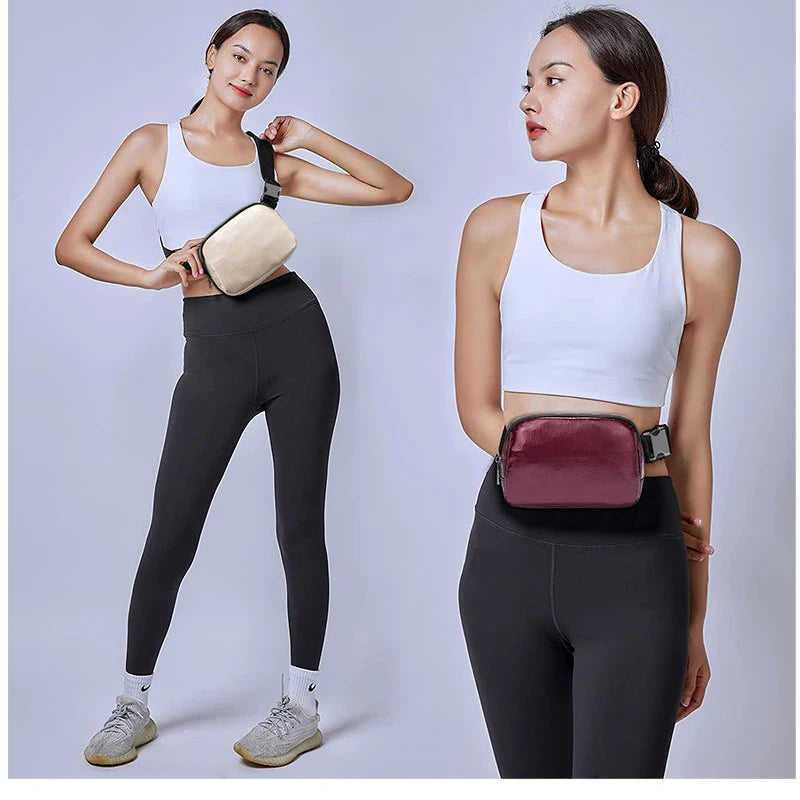 PU Leather Waist Bag For Women Men Outdoor Fanny Pack
