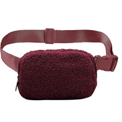 Fleece Fur Waist Bag for Women Men Winter Chest Bags
