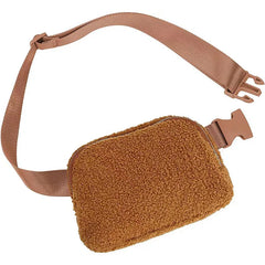 Fleece Fur Waist Bag for Women Men Winter Chest Bags