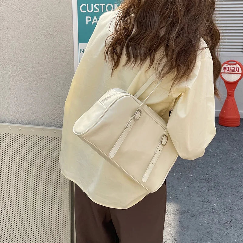 Spring Green Ladies Handbags Pu Leather Shoulder Bags Vintage Female Casual Tote