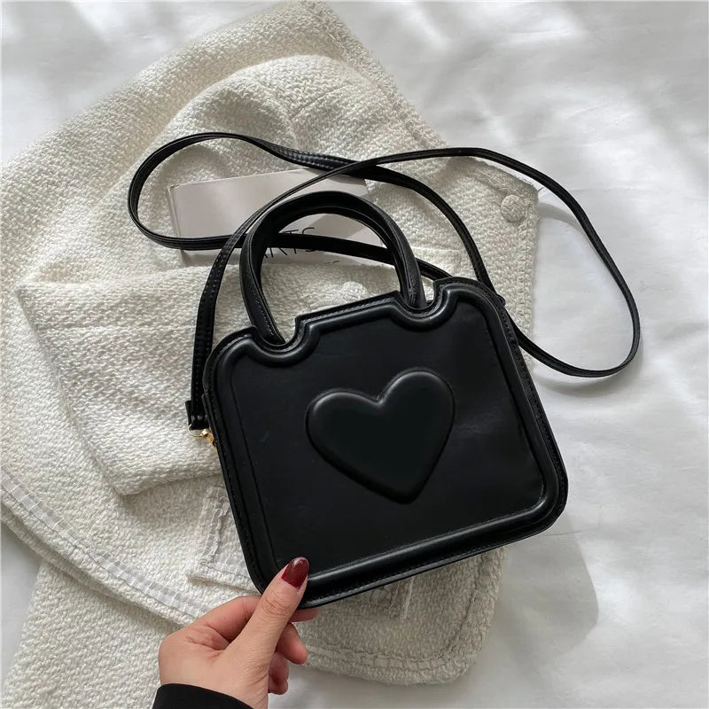 Spring Retro Women's Messenger Bag Portable Peach Heart Texture
