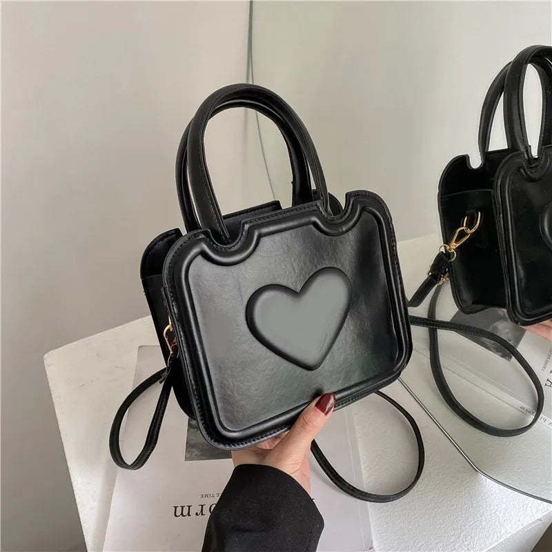 Spring Retro Women's Messenger Bag Portable Peach Heart Texture