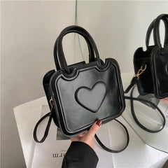 Spring Retro Women's Messenger Bag Portable Peach Heart Texture