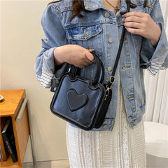Spring Retro Women's Messenger Bag Portable Peach Heart Texture