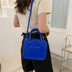 Spring Retro Women's Messenger Bag Portable Peach Heart Texture