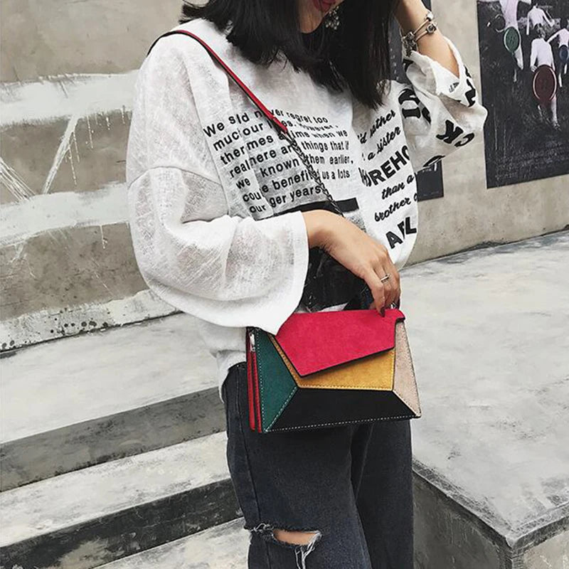 Small Flap Bag Matte PU Patch Shoulder Messenger Bag