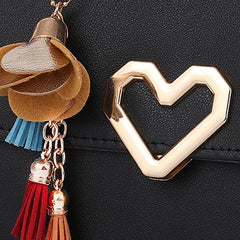 Square Bag Love Button PU Lady One Shoulder Crossbody Bag Solid Casual All-Match
