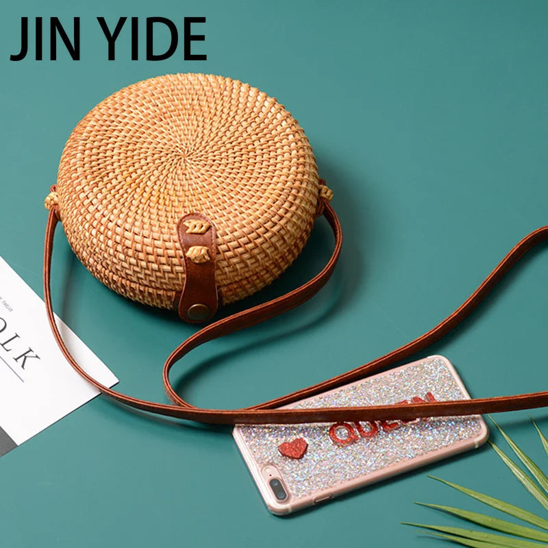 Straw Bag Handbags Women Summer Rattan Beach Circle Bohemia Handbag