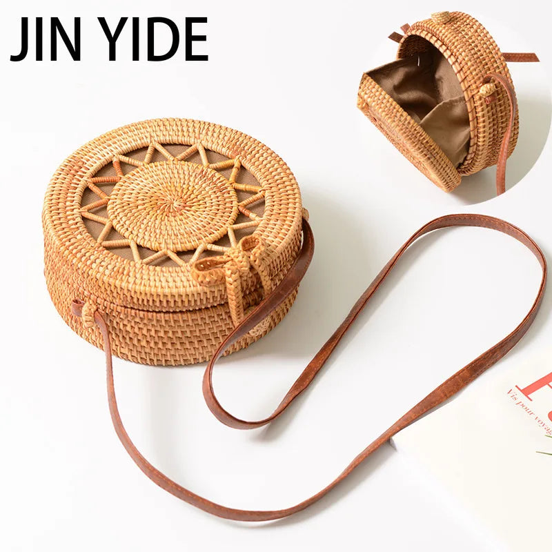 Straw Bag Handbags Women Summer Rattan Beach Circle Bohemia Handbag