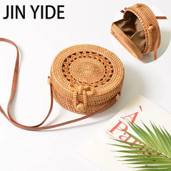 Straw Bag Handbags Women Summer Rattan Beach Circle Bohemia Handbag