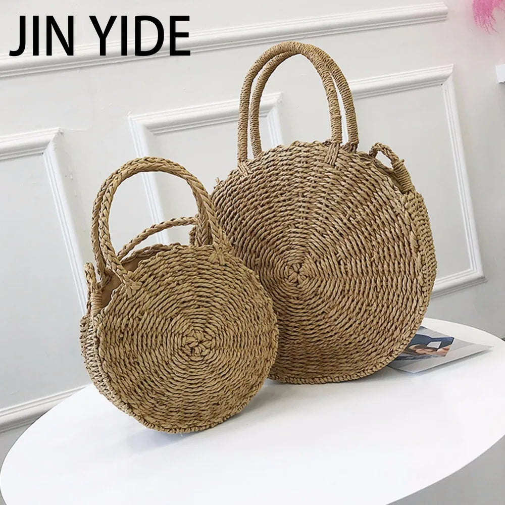 Straw Bag Handbags Women Summer Rattan Beach Circle Bohemia Handbag