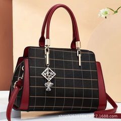 Plaid Contrast Texture Womens Shoulder Bag