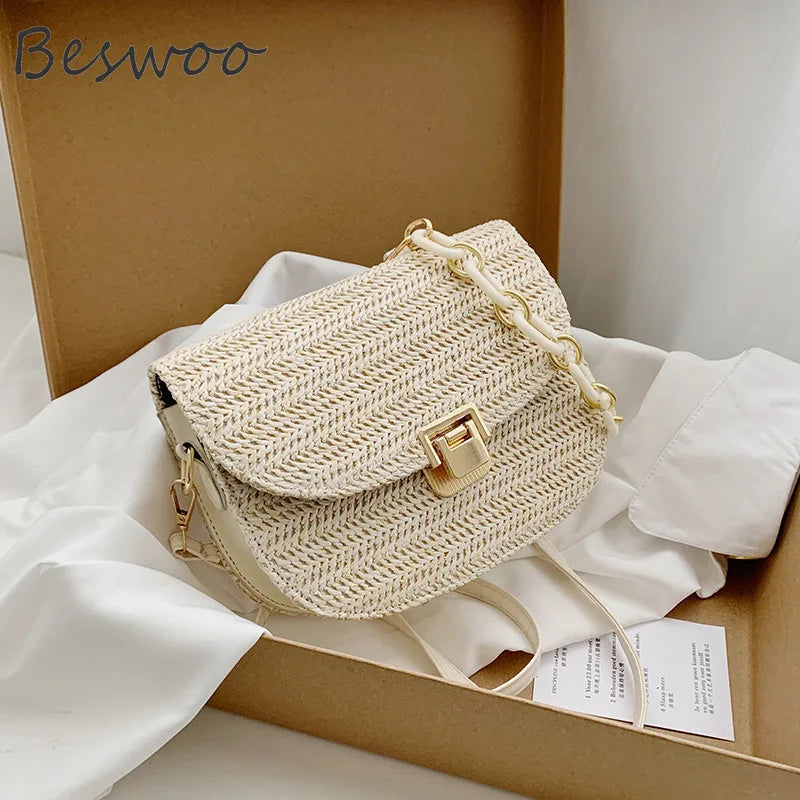 Straw Crossbody Shoulder Bag Women Small Purses Messenger Bags