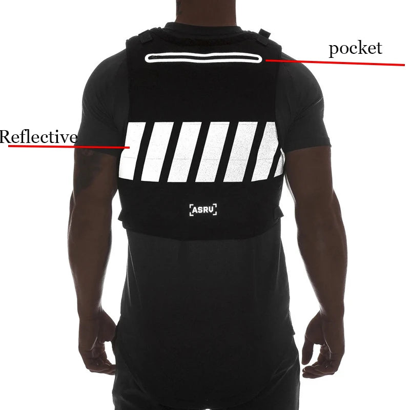 Streetwear Tactical Vest Men Hip Hop Style Chest Rig Reflective Strip Waistcoat