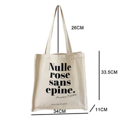 Women's Letter Print Canvas Shoulder Bag