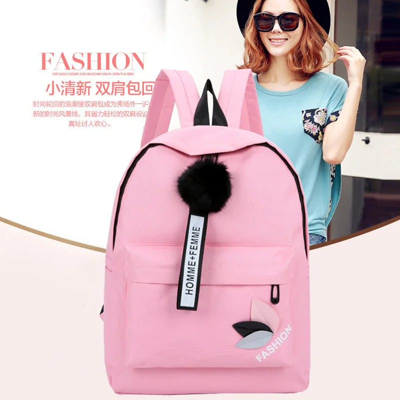Printed Leaves College Backpack for Students