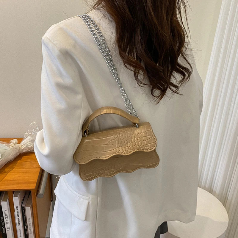 Solid Pu Leather Shoulder Bag Women's Crossbody Bags