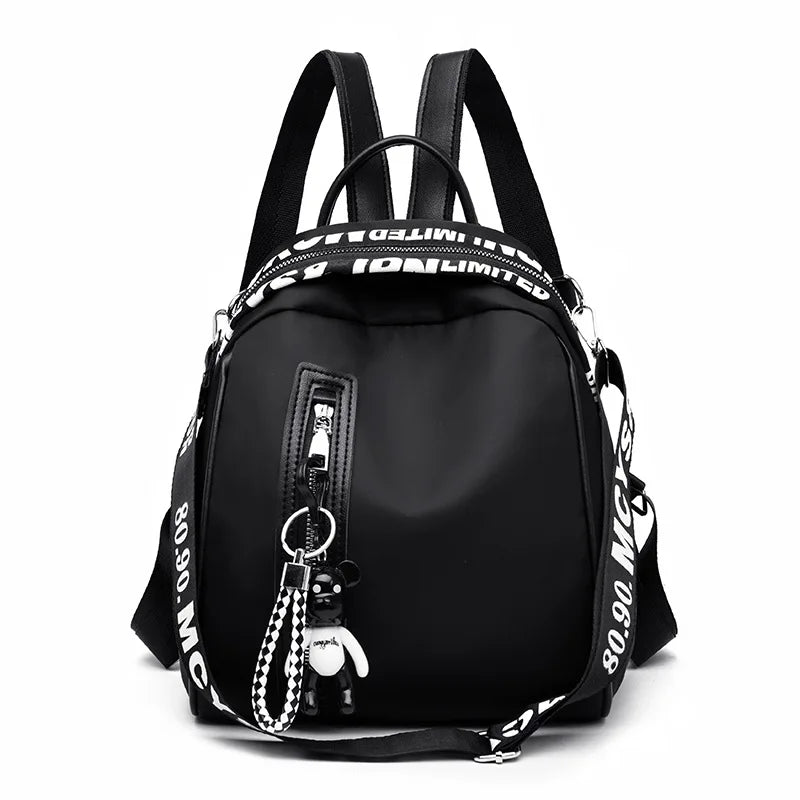 Women Backpack Solid Oxford School Travel Rucksack Shoulder Bag