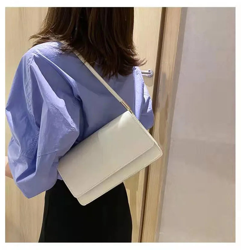 French Stick Handbag Pu Leisure Armpit Bag Solid Handbag2021