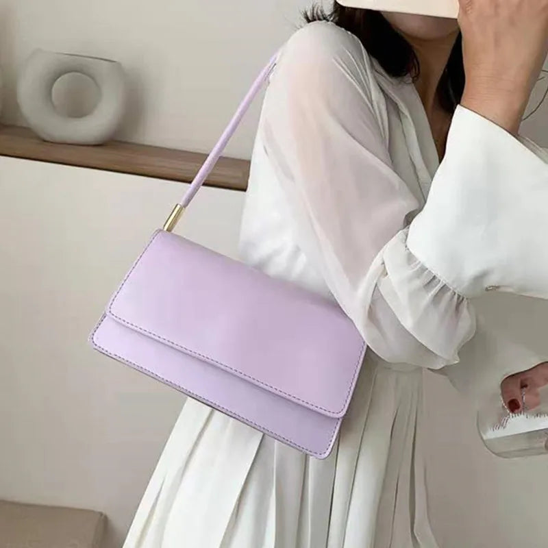 French Stick Handbag Pu Leisure Armpit Bag Solid Handbag2021