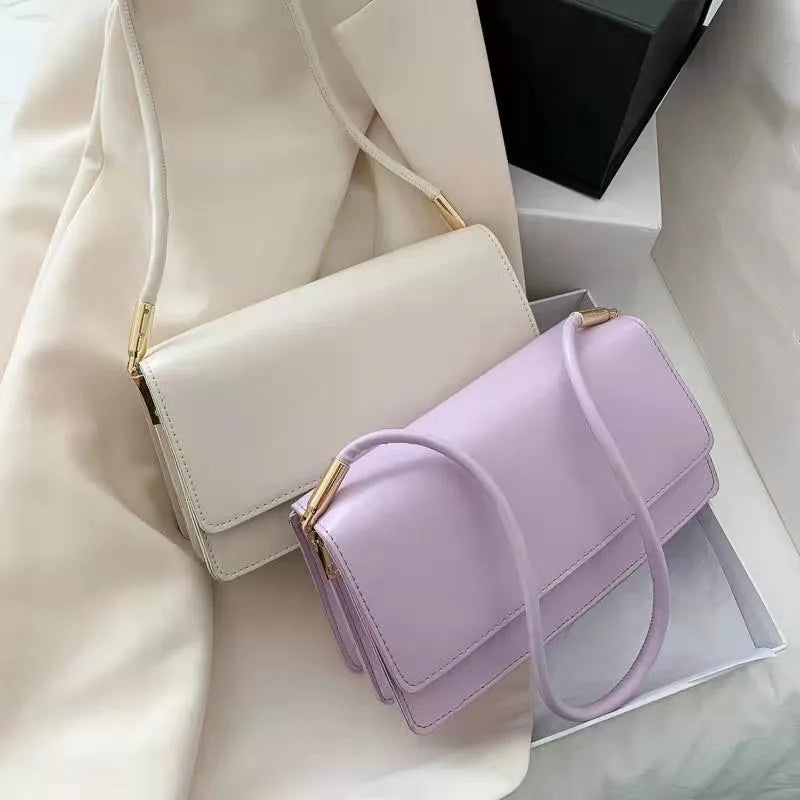 French Stick Handbag Pu Leisure Armpit Bag Solid Handbag2021