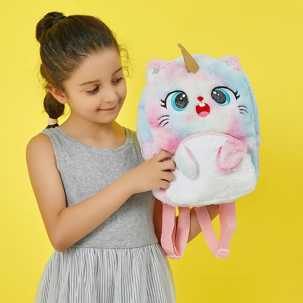 Girls Soft Cartoon Tie Dyed Kindergarten Kids School Bags Small