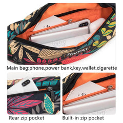 Leaf Print Waist Pack Bag For Men Women