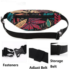Leaf Print Waist Pack Bag For Men Women