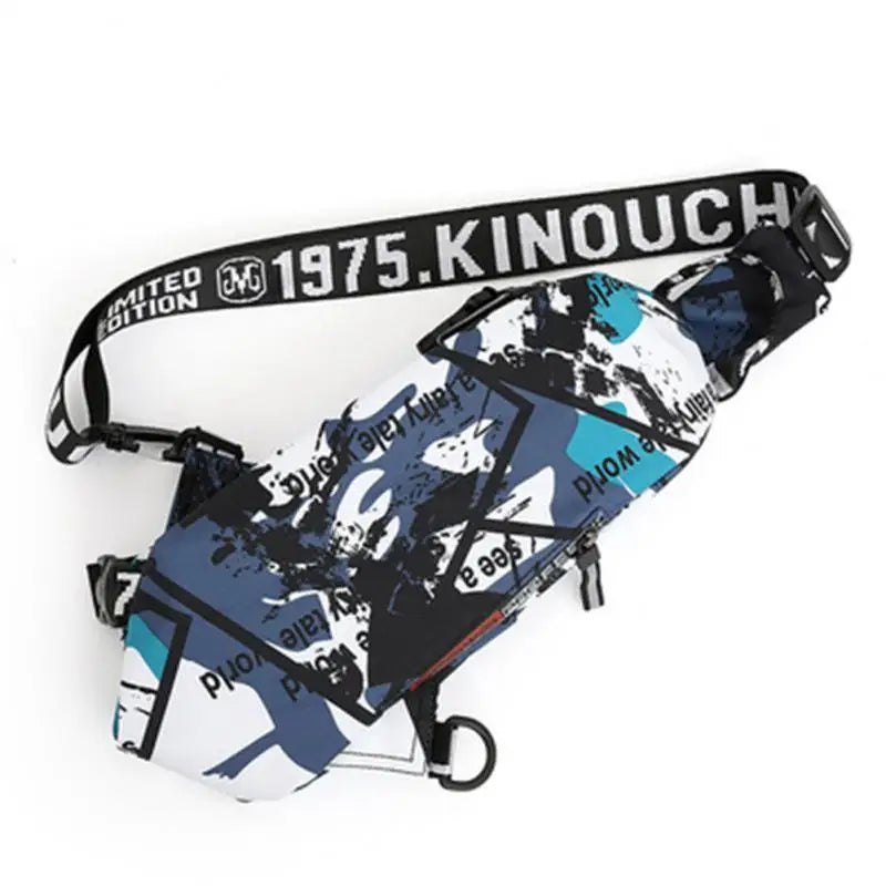 Messenger Bag Punk Retro Letter Chest Bag Waterproof Nylon Shoulder Bag