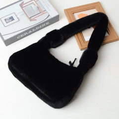 Mink Plush Hand Bag Woolen Shoulder Bag