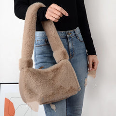 Mink Plush Hand Bag Woolen Shoulder Bag