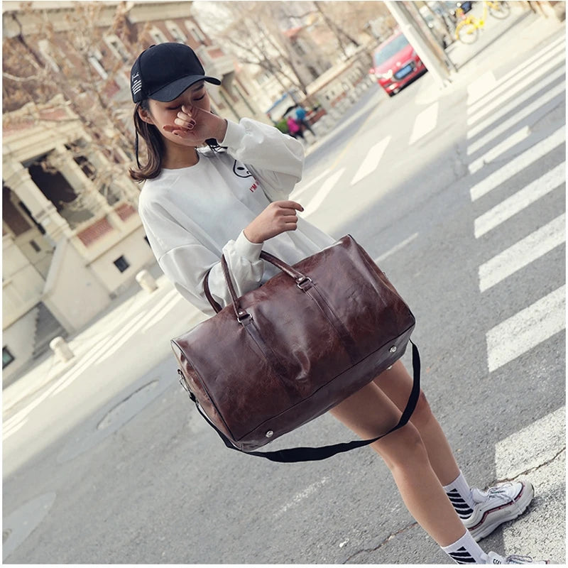 Retro Waterproof Sports Bag Weekend Duffel Bag