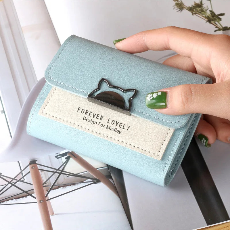 Small Wallet Female Short Foldable Student Mini Wallets for Women Purses