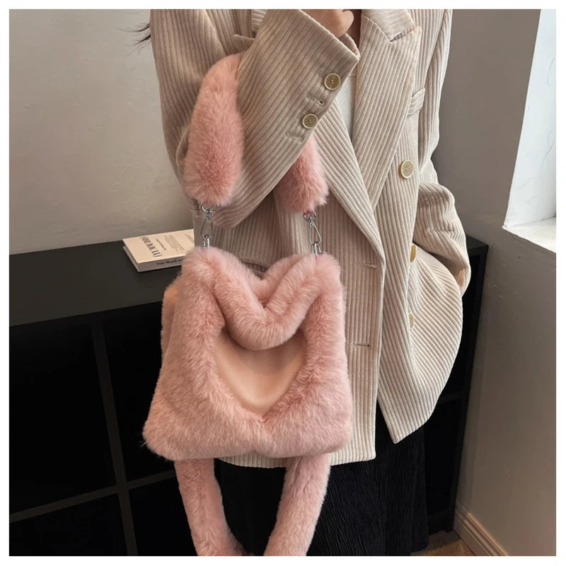 Fashionable Wool One Shoulder Messenger Bag for Women