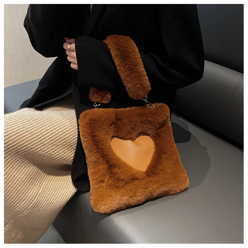 Fashionable Wool One Shoulder Messenger Bag for Women