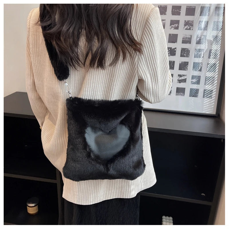 Fashionable Wool One Shoulder Messenger Bag for Women