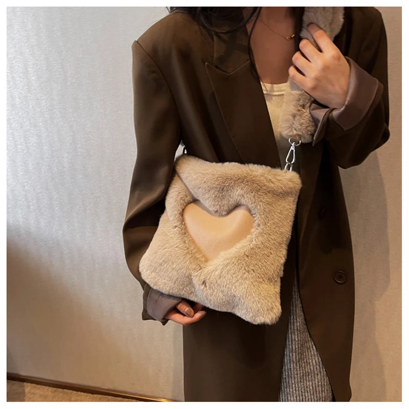 Fashionable Wool One Shoulder Messenger Bag for Women