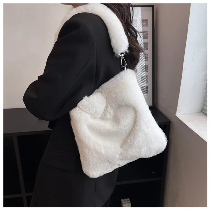 Fashionable Wool One Shoulder Messenger Bag for Women
