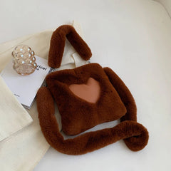 Fashionable Wool One Shoulder Messenger Bag for Women