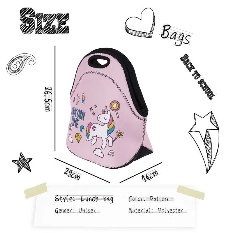 Insulated 3D Print Neoprene Lunch Bag - Lunch Bags Cooler Insulation
