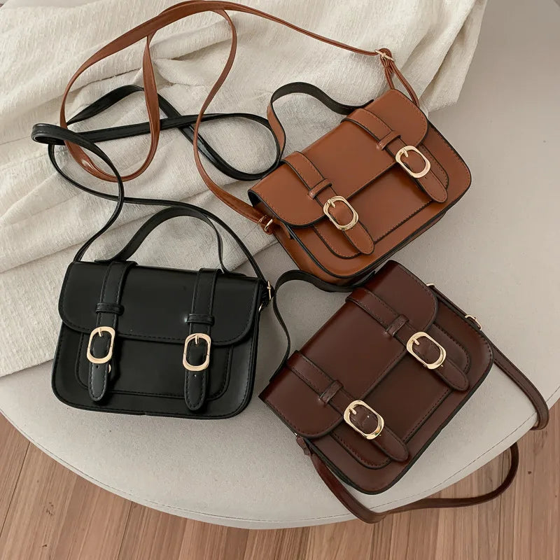 Vintage Flap Lock Classic Women Bags Leather Shoulder Bags