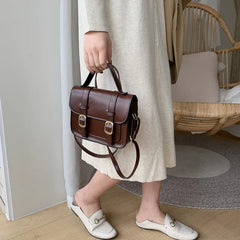 Vintage Flap Lock Classic Women Bags Leather Shoulder Bags