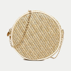 Summer Beach Small Shoulder Bags For Women Straw Round Shape Crossbody Bag