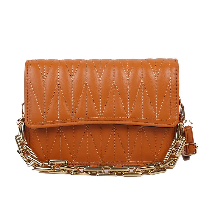 Summer Casual Chain Crossbody Bag Women Shoulder Handbag PU Leather Messenger