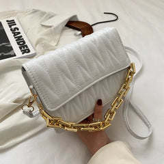 Summer Casual Chain Crossbody Bag Women Shoulder Handbag PU Leather Messenger