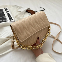 Summer Casual Chain Crossbody Bag Women Shoulder Handbag PU Leather Messenger