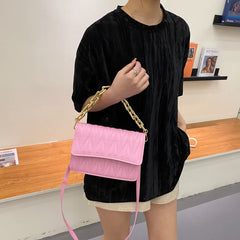 Summer Casual Chain Crossbody Bag Women Shoulder Handbag PU Leather Messenger